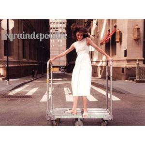 Zara Summer Textured Eyelet Open Back Boho Sundress XS